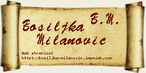 Bosiljka Milanović vizit kartica